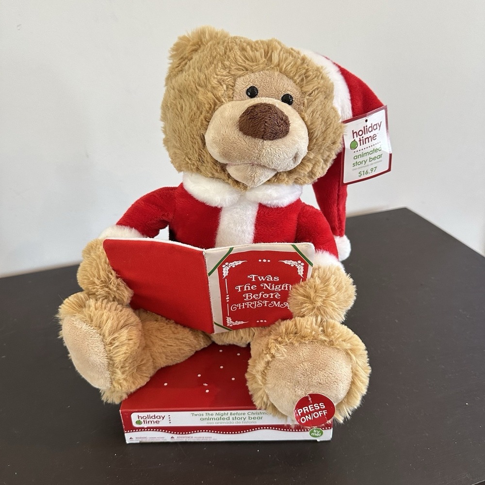New Talking Animatronic Bear Reads And Moves, Twas The Night Before Christmas